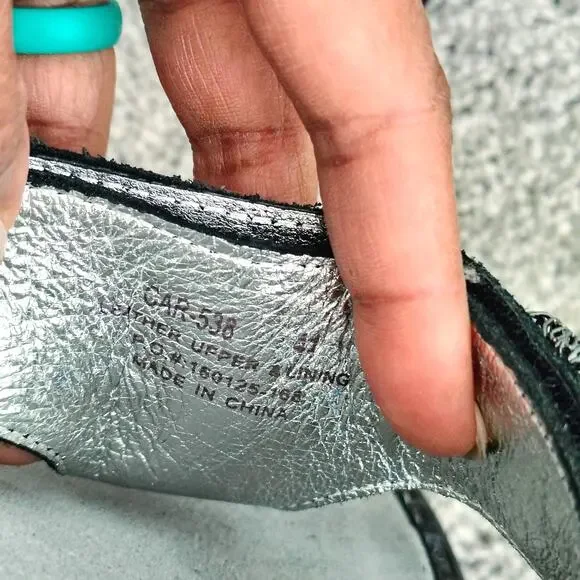 Alegria Size 41 US 10.5/11 Carina Black Metallic Snake Print Jewel Thong Sandals - Picture 4 of 7